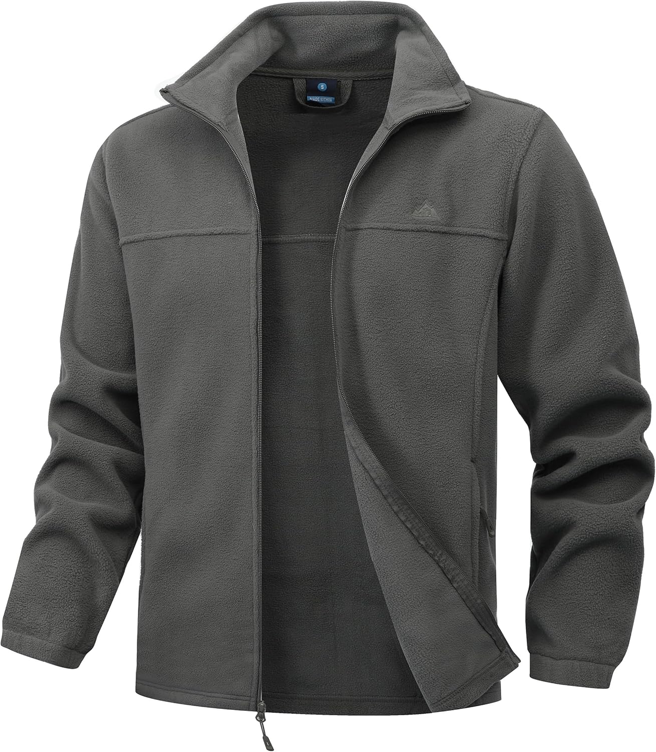 Men’s Soft Polar Fleece Jacket with Pockets Lightweight Outdoor Recreation Full Zip Coat